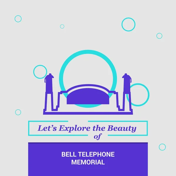 Let Explore Beauty Bell Telephone Memorial Brantford Ontario National Landmarks — Stock Vector