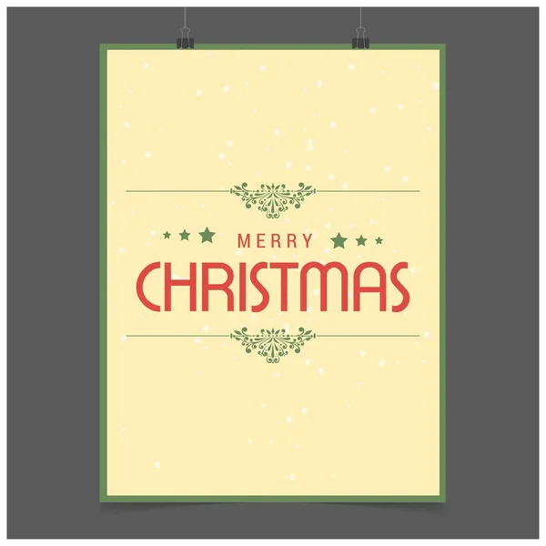Natal Cartão Saudações Com Design Criativo Tipografia Vec — Vetor de Stock