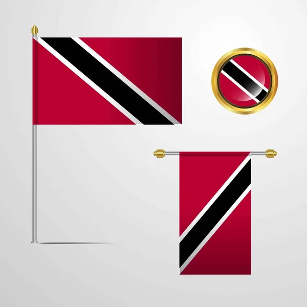 Trinidad Tobago Vlajka Ikonu Vektorové Ilustrace — Stockový vektor
