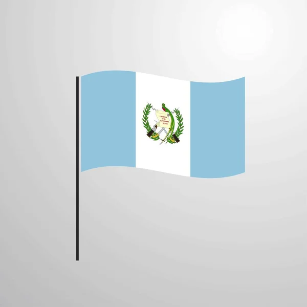 Guatemala Ondeando Bandera Ilustración Vectorial — Archivo Imágenes Vectoriales