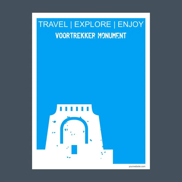 Voortrekker Monument Pretoria Sudáfrica Monumento Folleto Hito Estilo Plano Tipografía — Vector de stock