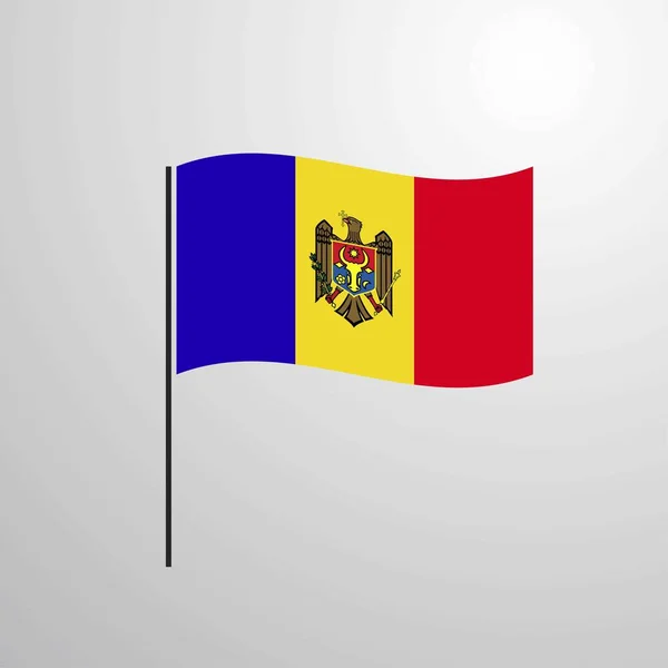 Moldavia Ondeando Bandera Ilustración Vectorial — Archivo Imágenes Vectoriales