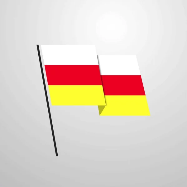 Osetia Del Norte Icono Bandera Vector Ilustración — Archivo Imágenes Vectoriales