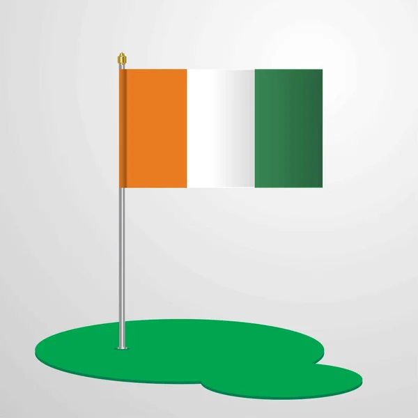 Cote Ivoire Wybrzeże Kości Słoniowej Flaga Polak — Wektor stockowy