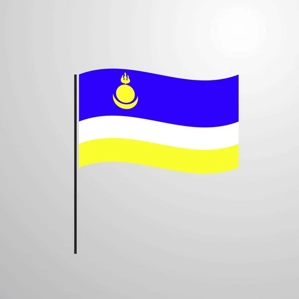 Burjatien Viftar Flagga Vektorillustration — Stock vektor