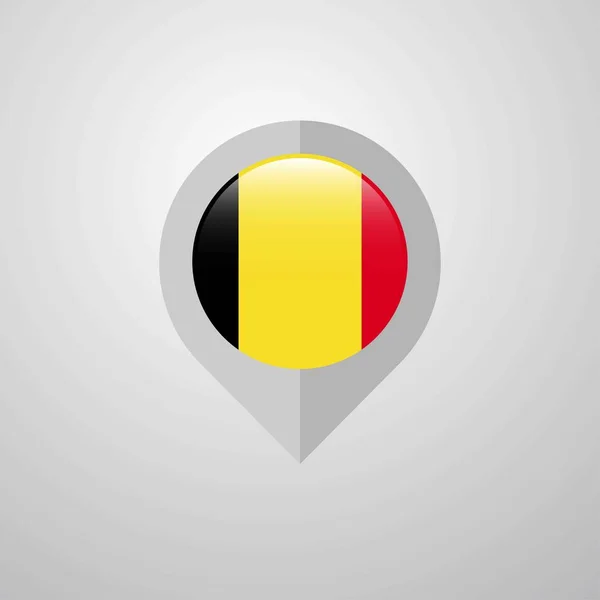 Carte Pointeur Navigation Avec Vecteur Conception Drapeau Belge — Image vectorielle