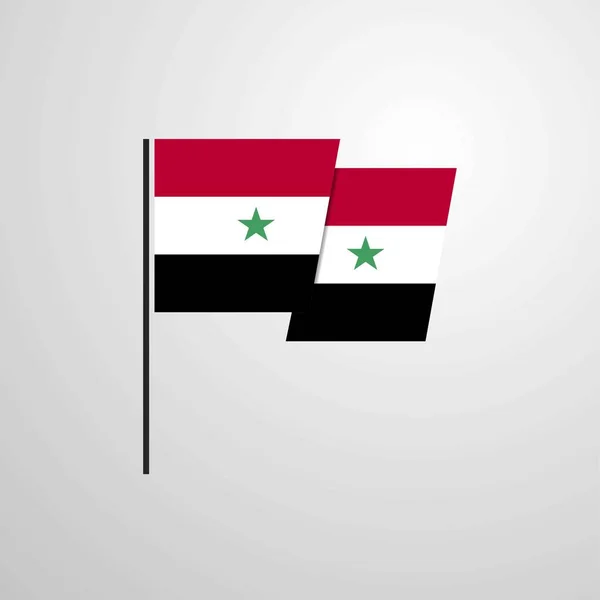 Siria Sventolando Bandiera Vettore Progettazione — Vettoriale Stock