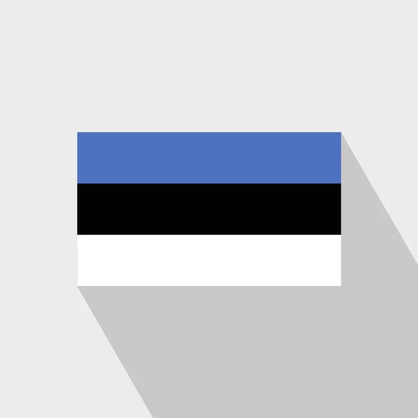 Vlajka Estonska Dlouhý Stín Designu Vektor — Stockový vektor