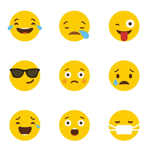 Emoji Ikon Set Desain Vektor - Stok Vektor