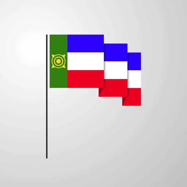 Khakassia Ondeando Bandera Fondo Creativo — Vector de stock