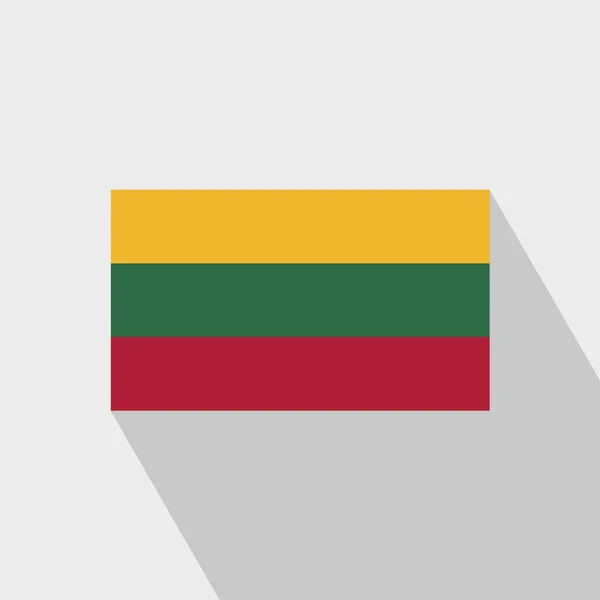 Vlajka Litva Dlouhý Stín Designu Vektor — Stockový vektor