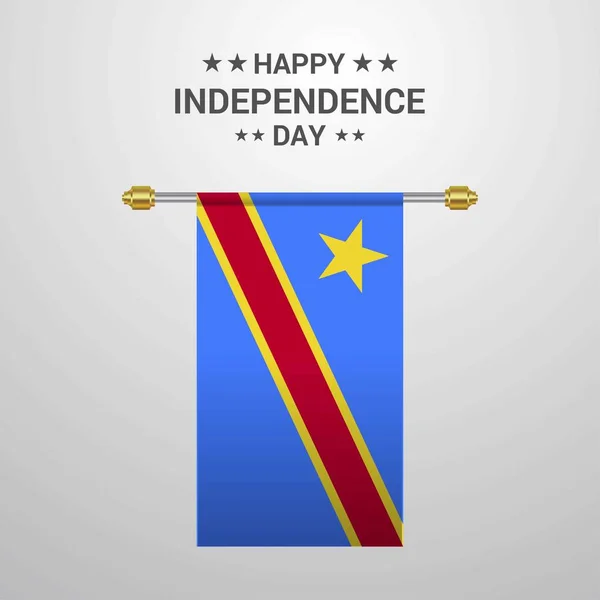 Dzień Niepodległości Komorów Wisi Flaga Tło — Wektor stockowy