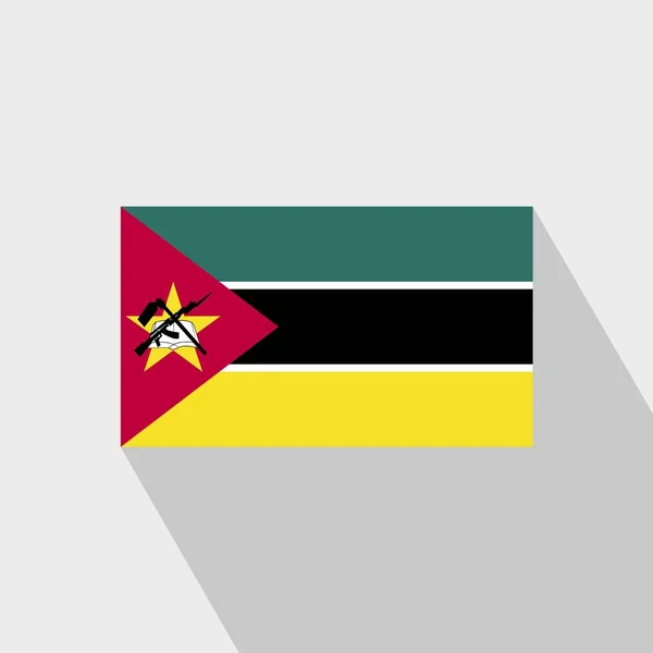 Mozambique Bandera Long Shadow Vector Diseño — Vector de stock