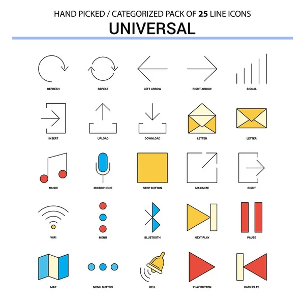Universele Platte Lijn Icon Set Business Concept Iconen Ontwerp — Stockvector