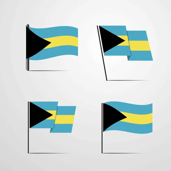 Bahamas Flagga Icon Vektorillustration — Stock vektor