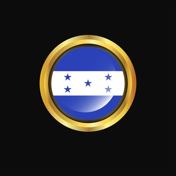 ホンジュラスの国旗ゴールデン ボタン — ストックベクタ
