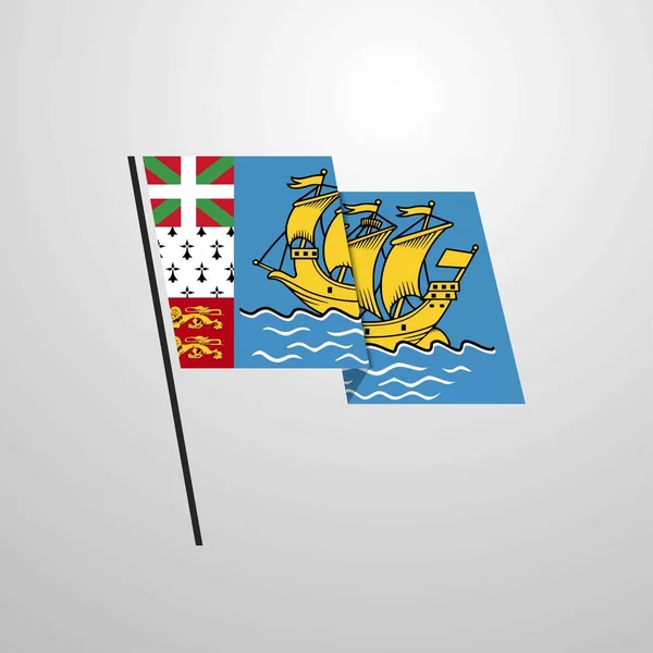 Saint Pierre Miquelon Flaga Ikona Ilustracja Wektorowa — Wektor stockowy