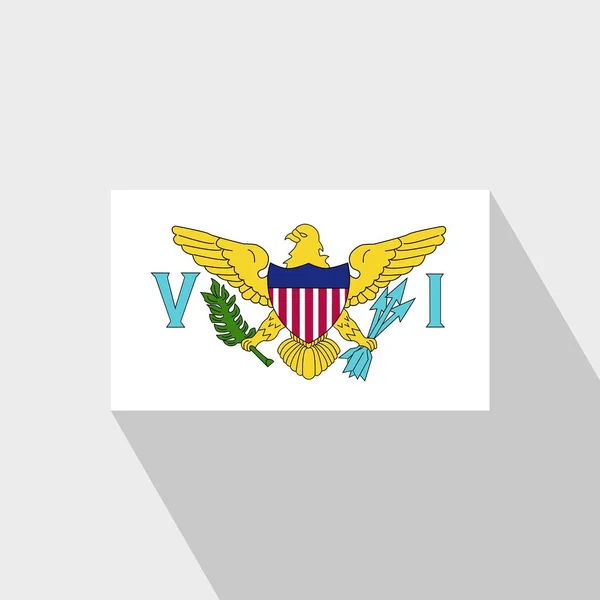 Îles Vierges Drapeau Américain Long Shadow Vecteur Conception — Image vectorielle