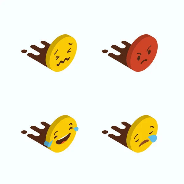 Set Gele Emojis Ontwerp Vector — Stockvector