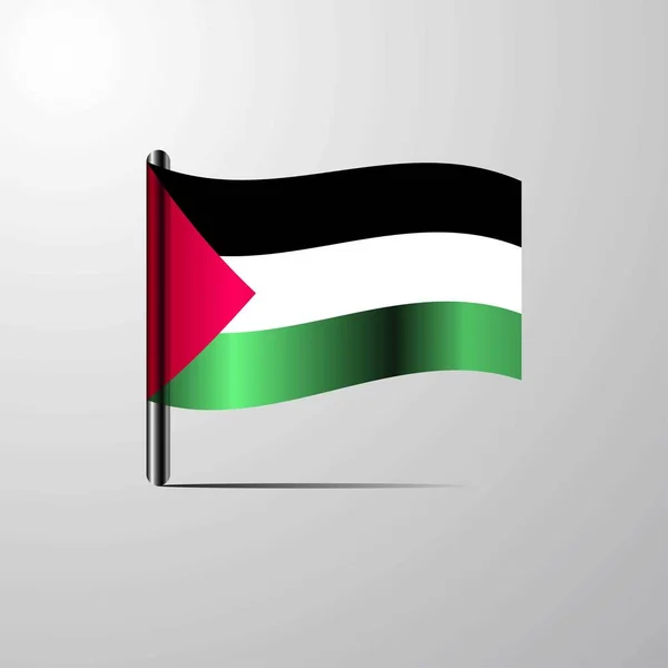 Palestina Mával Lesklou Vlajky Designu Vektor — Stockový vektor