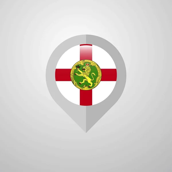 Mapa Puntero Navegación Con Vector Diseño Bandera Alderney — Vector de stock