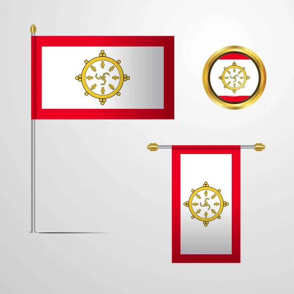 Εικονογράφηση Διάνυσμα Εικονίδιο Σημαίας Σικίμ — Διανυσματικό Αρχείο