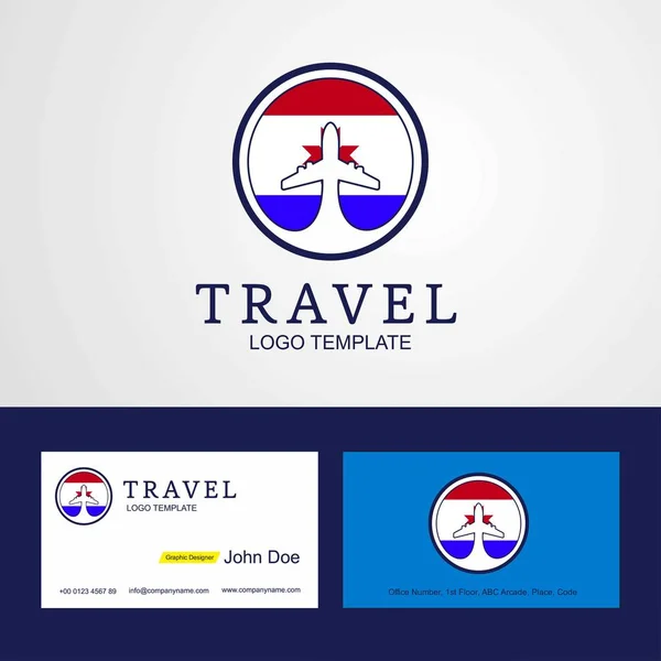 Ταξίδια Σημαία Μορντοβίας Δημιουργικό Κύκλο Σχεδιασμός Λογότυπου Και Επαγγελματική Κάρτα — Διανυσματικό Αρχείο