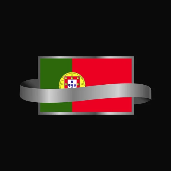 Portugal Flagga Ribbon Banner Design — Stock vektor