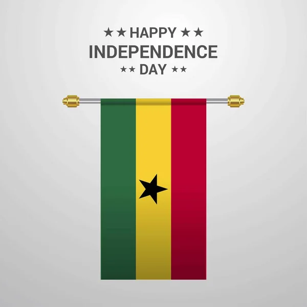 Ghana Jour Indépendance Drapeau Suspendu Arrière Plan — Image vectorielle