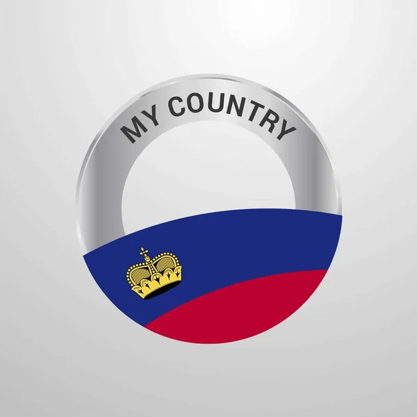 Liechtenstein Mitt Lands Flagg Badge — Stock vektor