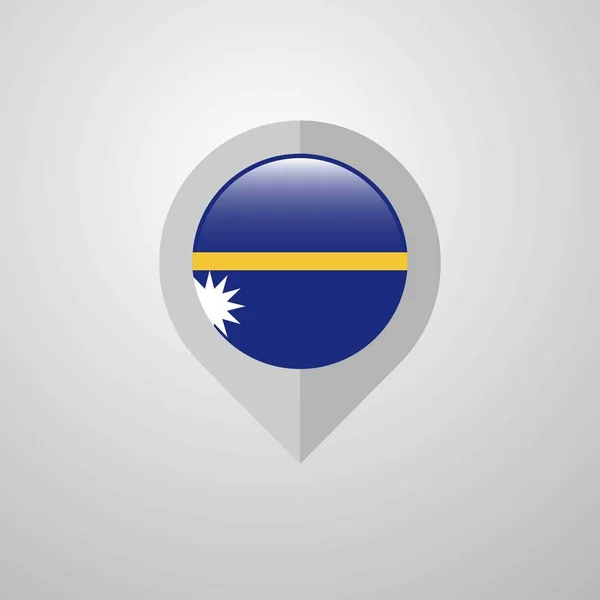 Karte Navigationszeiger Mit Nauru Flagge Design Vektor — Stockvektor