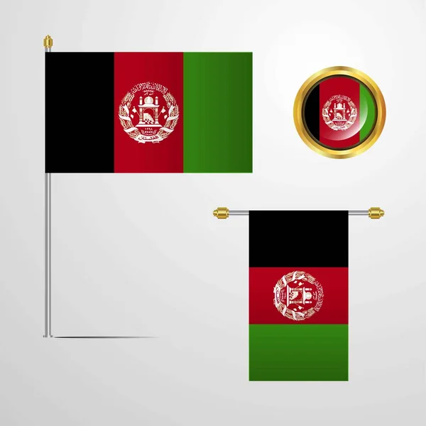 Εικονογράφηση Φορέα Εικονίδιο Σημαία Του Αφγανιστάν — Διανυσματικό Αρχείο