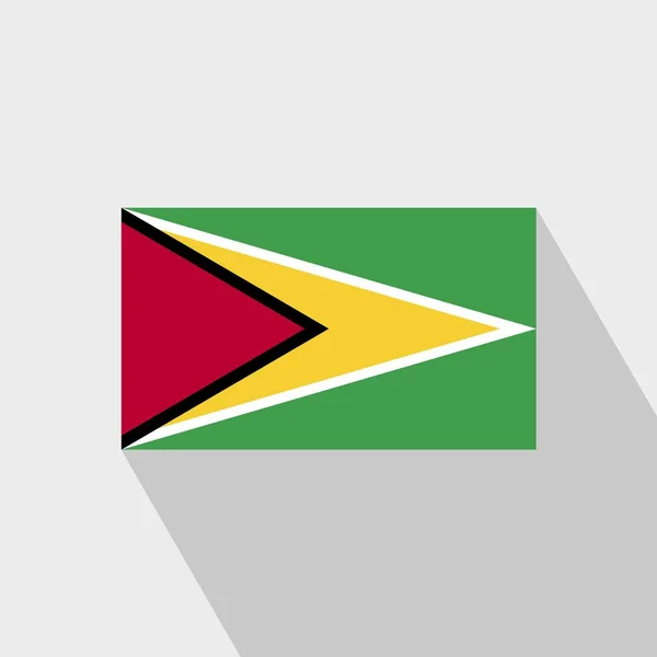 Guyana Bandera Long Shadow Vector Diseño — Archivo Imágenes Vectoriales