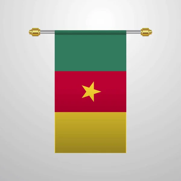 Cameroun Suspendu Drapeau Illustration Vectorielle — Image vectorielle