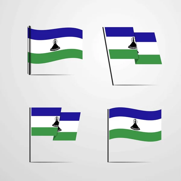Lesotho Flaga Ikona Ilustracja Wektorowa — Wektor stockowy