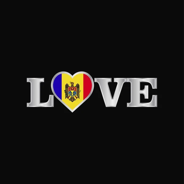 Szeretem Moldovai Zászló Design Vektor Tipográfia — Stock Vector