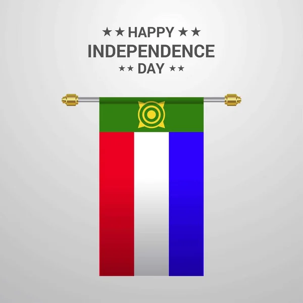 Chakassien Unabhängigkeitstag Hängende Flagge Hintergrund — Stockvektor