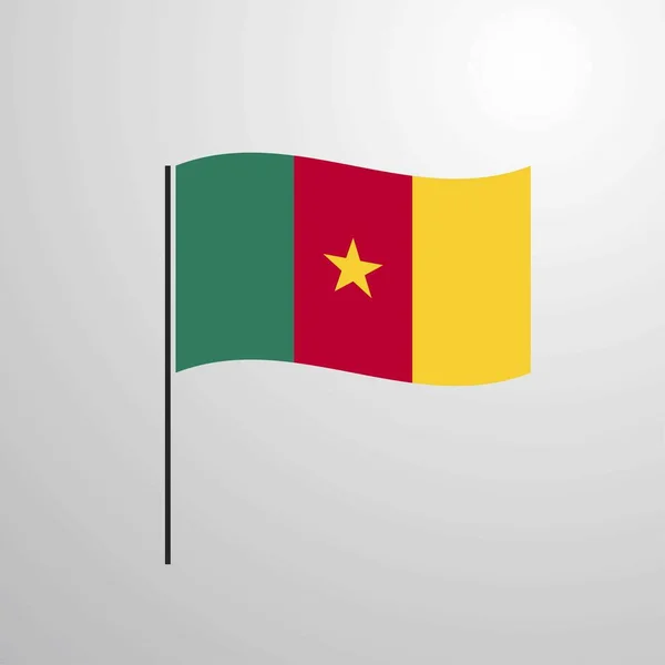 Cameroun Agitant Drapeau Illustration Vectorielle — Image vectorielle