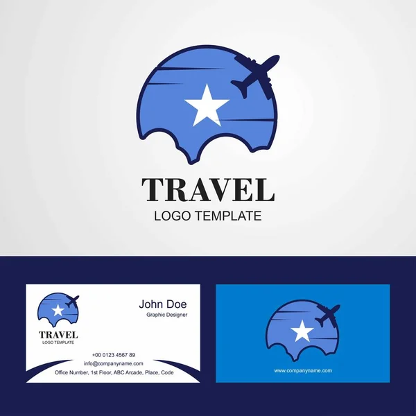Cestování Somálsko Vlajka Logo Design Vizitka — Stockový vektor