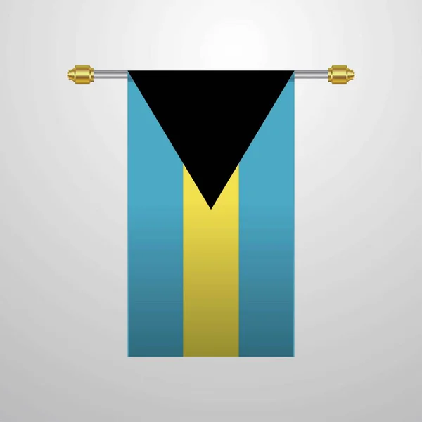 Bahamas Hängande Flagga Vektorillustration — Stock vektor