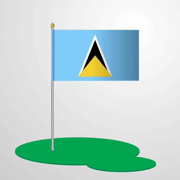 セントルシアの旗竿 — ストックベクタ