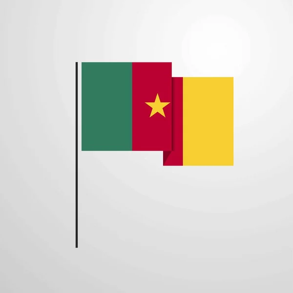 Cameroun Agitant Vecteur Conception Drapeau — Image vectorielle