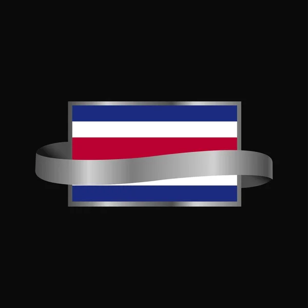 Costa Rica Flagga Ribbon Banner Design — Stock vektor