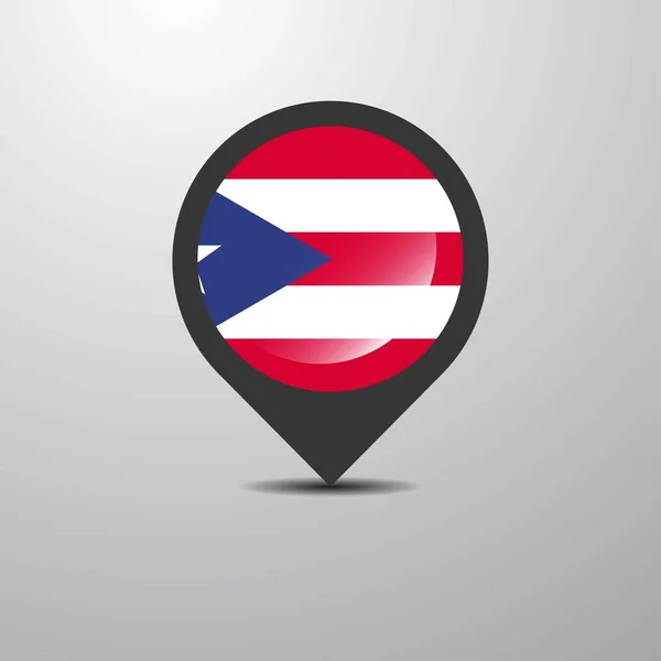 Puerto Rico Mapa Pin Vektorové Ilustrace — Stockový vektor