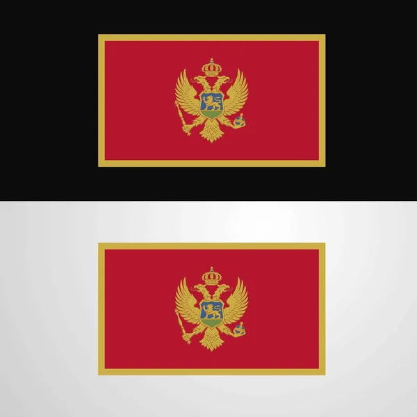 Desain Banner Bendera Montenegro - Stok Vektor