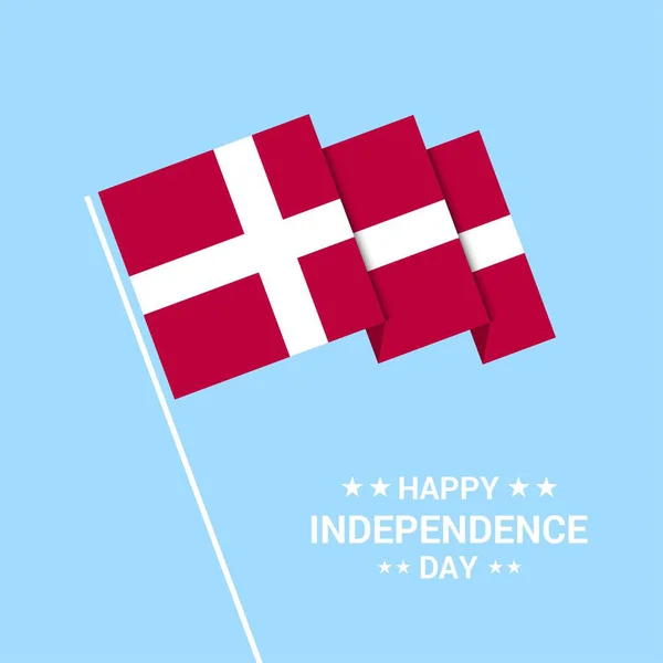 Bayrak Vektörü Ile Danimarka Bağımsızlık Günü Tipografik Tasarımı — Stok Vektör