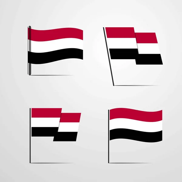 イエメン国旗アイコン ベクトル図 — ストックベクタ