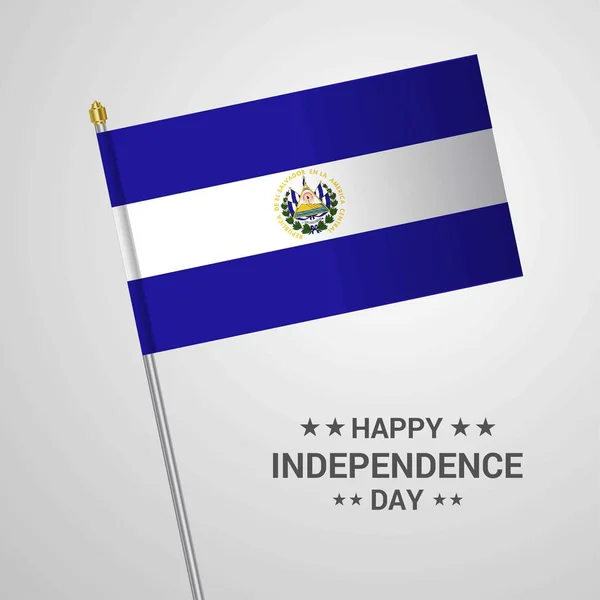 Salvador Dzień Niepodległości Projekt Typograficzny Flaga Wektor — Wektor stockowy