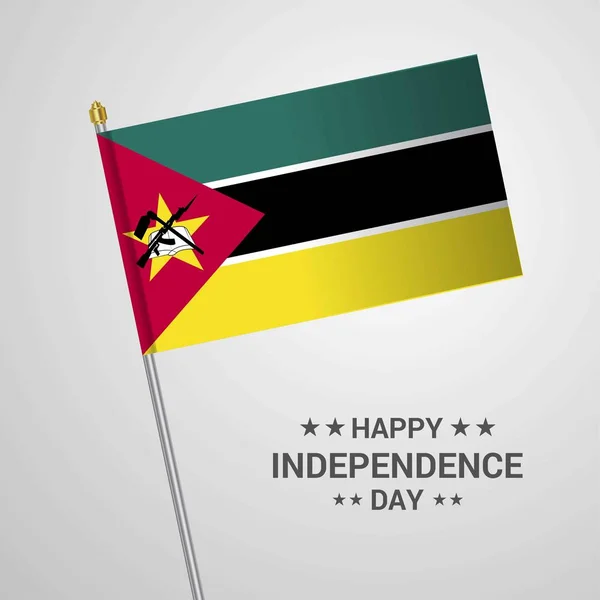 Niepodległość Mozambiku Dzień Projekt Typograficzny Flaga Wektor — Wektor stockowy