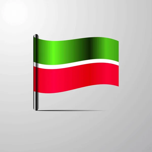 Tartaristán Ondeando Shiny Flag Vector Diseño — Archivo Imágenes Vectoriales